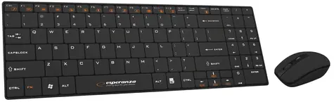 Esperanza EK122K čierna / set bezdrôtová klávesnica + optická myš / 2.4 GHz / USB prijímač / US layout / 1600 DPI / 4 hr.