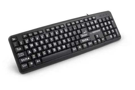 Esperanza EK129 Florida čierna / kancelárska klávesnica / USB / US layout / 104 kláves / veľké písmená / 1.5 m