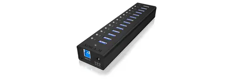 Icy Box IB-AC6113 USB Hub čierna / 13x USB 3.0 / s USB nabíjaním