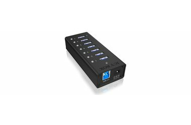 IcyBox IB-AC618 USB Hub čierna / 7x USB 3.0