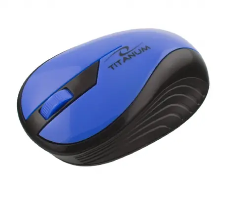 Titanum TM114B RAINBOW modrá / Bezdrôtová optická myš / 1000DPI / 3D / 2.4GHz