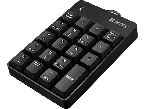 Sandberg USB Wired Numeric Keypad čierna / Numerická klávesnica / USB
