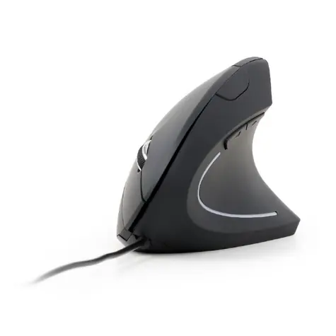 Gembird MUS-ERGO-01 ergonomická optická myš / 3200 DPI / 6 tlačidiel / USB / čierna