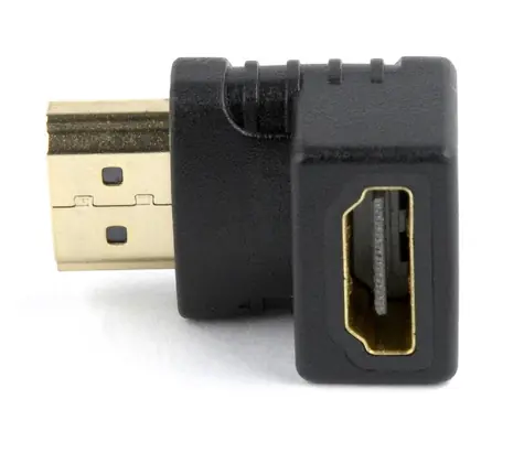 Gembird adaptér pravého uhla HDMI 90 stupňov dole / HDMI (M) na HDMI (F) / čierna