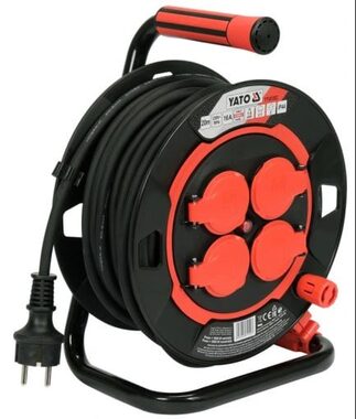 YATO YT-81052 Predlžovač bubnový / 230V / 16 A / Počet zásuviek 4 / Zásuvka E|F / Dĺžka 20m / IP44