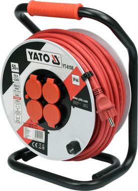 YATO YT-8108 Predlžovač bubnový / 230V / 16 A / Počet zásuviek 4 / Zásuvka E|F / Dĺžka 50m / IP44