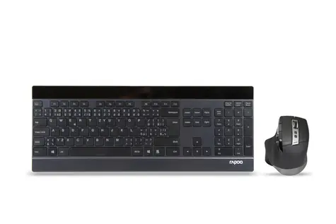Rapoo 9900M Multi-Mode čierna / bezdrôtová sada klávesnice a myši / 2.4 GHz / BT 3.0 a 4.0 / CZ verzia