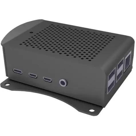 Raspberry case Alu-wall čierna (Joy-it) pre Raspberry Pi 4 B