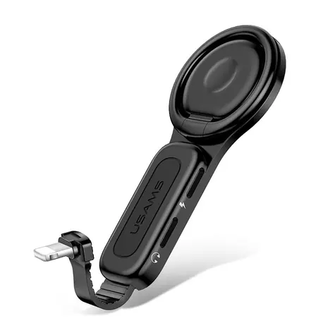 USAMS SJ274 Dual Lightning Ring Holder Adapter čierna