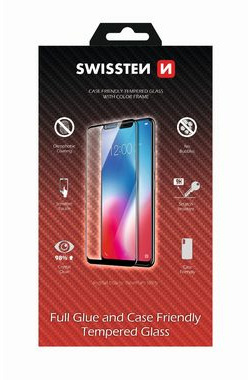 SWISSTEN FULL GLUE COLOR FRAME CASE FRIENDLY sklo pre SAMSUNG A405 GALAXY A40 čierna
