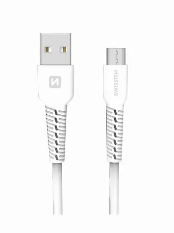 SWISSTEN dátový kábel USB - microUSB 1m biela