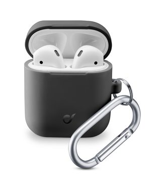 Cellularline Bounce Ochranný kryt s karabínou pre Apple AirPods 1 &amp; 2 čierna