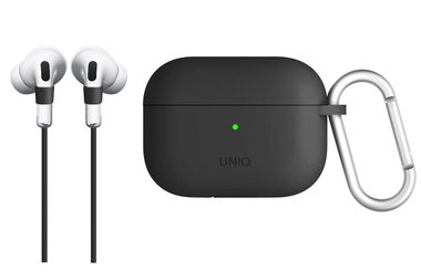 Uniq Vencer silikónové ochranné púzdro pre AirPods Pro - Charcoal tmavo šedá