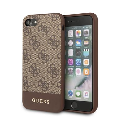GUESS 4G Stripe Kryt pre Apple iPhone 7 &amp; 8 &amp; SE2 hnedá