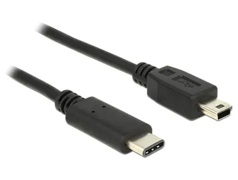 DeLock Kábel USB Type-C 2.0 samec > USB 2.0 typ Mini-B samec 2 m čierna