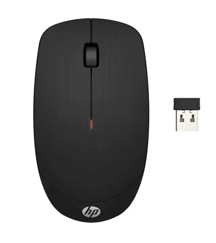 HP X200 čierna / Bezdrôtová optická myš / 1600 DPI / 2 tlačidlá / 1 koliesko / USB / 1x AA