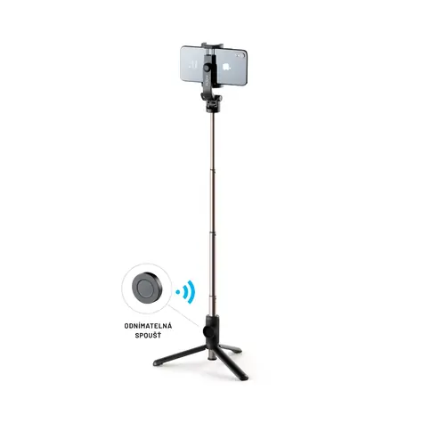 FIXED Snap Selfie stick s tripodom a bezdrôtovou spúšťou čierna / 3|4" závit 