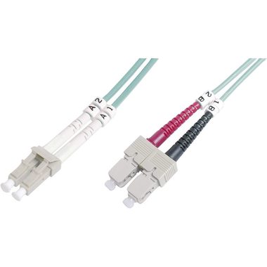 DIGITUS Fiber Optic Patch Cord LC na SC Multimode 50&amp;125 µ 2m / OM3 / Duplex