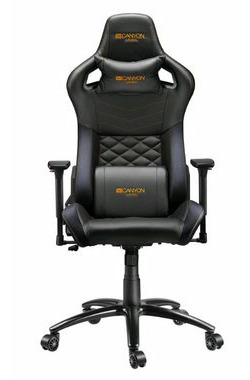 CANYON Nightfall CND-SGCH7 čierno-oranžová / herná stolička / kovový rám / sklon 90-150 ° / max. 150 kg / PU koža