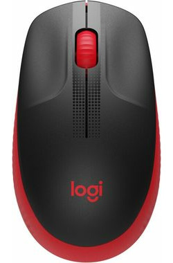 Logitech M190 červená / optická bezdrôtová myš / 1000 DPI / USB prijímač / 3 tlačidlá