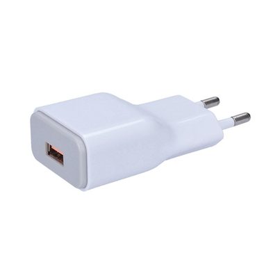 Solight DC51 USB nabíjací adaptér 1x USB bielošedá / fast charge / Qualcomm / 5V-2A / 9V-1.5A / 12V-1A / AC 230V