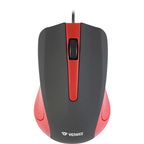 YENKEE Suva červená / Optická myš / 1000 DPI / 3 tlačidlá / USB / 1.25 m