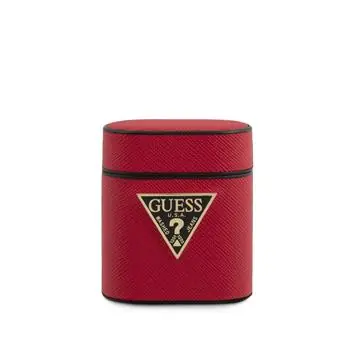 Guess Saffiano Puzdro pre Apple Airpods 1 & 2 červená
