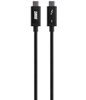 OWC kábel Thunderbolt 3 (1m) čierna / 2x USB 3.0 Typ-C (samec) s podporou TB3