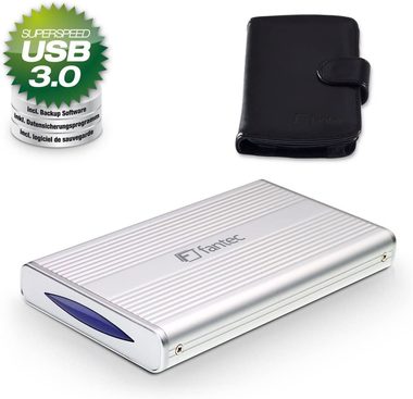 Fantec DB-228U3 strieborná / rámček pre 2.5&quot; HDD / SATA / USB 3.0