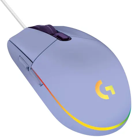 Logitech G203 Lightsync fialová / herná drôtová myš / 8000 DPI / 6 tlačidiel / RGB Lightsync / 2.1m