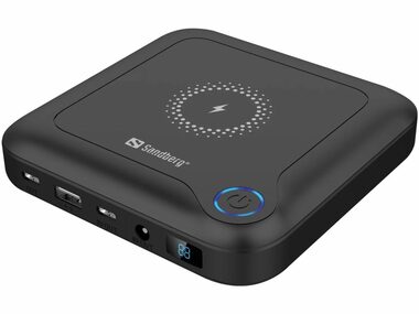 Sandberg All-in1 Laptop Powerbank 24000 mAh / bezdrôtová nabíjačka / 10 W / 2x USB-C / USB Quick Charge