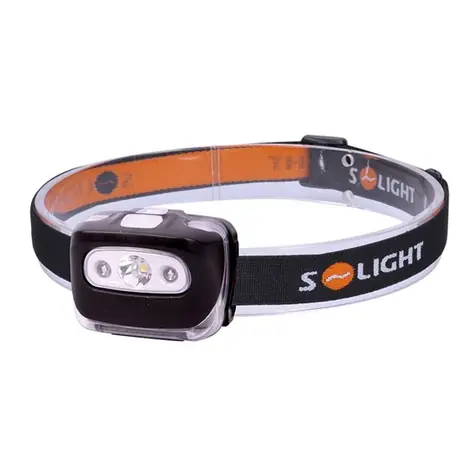 Solight WH27 čelové LED svietidlo 3W čierna / červené svetlo / 3x AAA