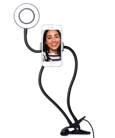 ThumbsUp! Vlogging Light / selfie prsteň s držiakom smartphonu / LED / 3 nastavenia svetla