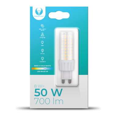 Forever LED žiarovka G9 8W (studená biela) / 6000K / 700 lm