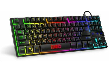 Connect IT NEO Compact čierna / Herná klávesnica / podsvietená / CZ + SK layout / Anti-ghost / USB / 1.8m 