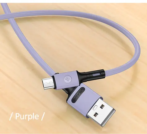 USAMS SJ435 U52 Dátový a Nabíjací Kábel MicroUSB 1m fialová