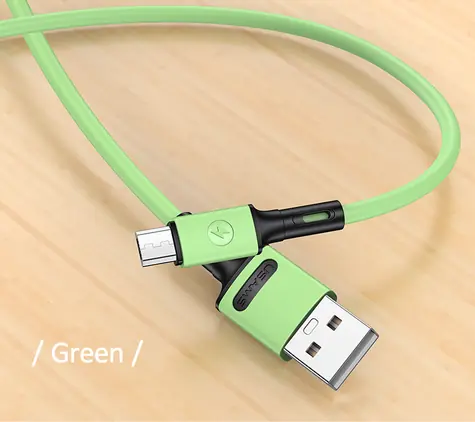 USAMS SJ435 U52 Dátový a Nabíjací Kábel MicroUSB 1m zelená