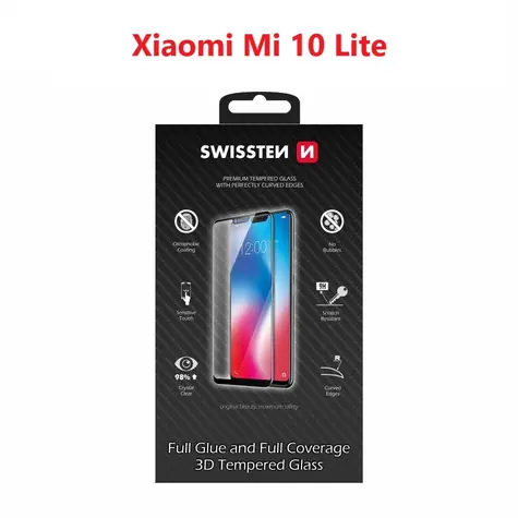 SWISSTEN Ultra Durable 3D FULL GLUE Glass pre XIAOMI Mi 10 Lite čierna