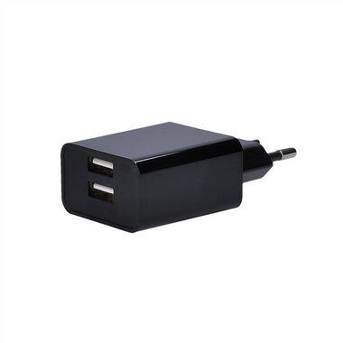 Solight DC48A USB nabíjací adaptér čierna / 2x USB / 3100mA max. / AC 230V
