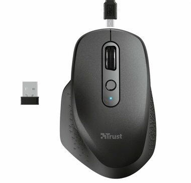 Trust Ozaa Rechargeable Wireless Mouse čierna / Bezdrôtová optická myš / 2400DPI / 2.4 GHz / USB