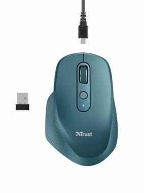 Trust Ozaa Rechargeable Wireless Mouse modrá / Bezdrôtová optická myš / 2400DPI / 2.4 GHz / USB