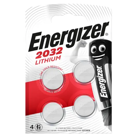 Energizer Lítiová gombíková batéria - CR2032 4 ks