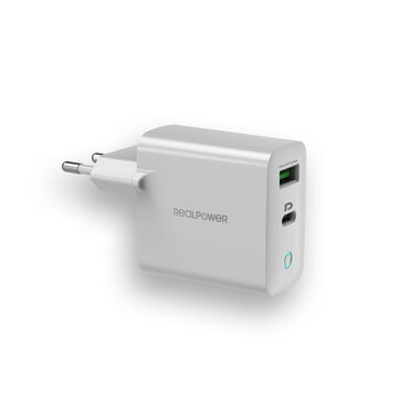 RealPower PC-20 / nabíjačka 20W s USB a USB-C PD
