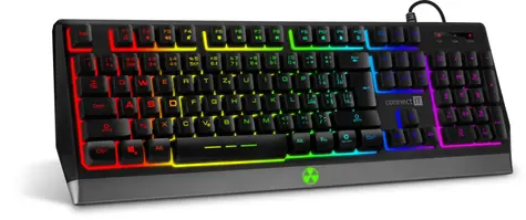 Connect IT BATTLE RGB čierna / Herná klávesnica / RGB podsvietenie / Anti-ghost / USB / CZ + SK layout / 1.8 m