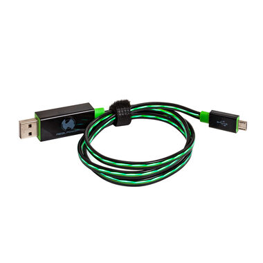 RealPower USB kábel USB 2.0 USB-A - Micro-B 75 cm LED zelená