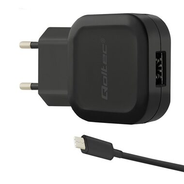 Qoltec 50184 AC adaptér 12W | 5V | 2.4A | USB + USB typ C