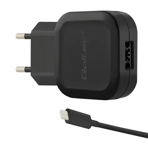 Qoltec 50184 AC adaptér 12W | 5V | 2.4A | USB + USB typ C