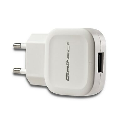 Qoltec 50193 AC adaptér 12W | 5V | 2.4A | USB | biela