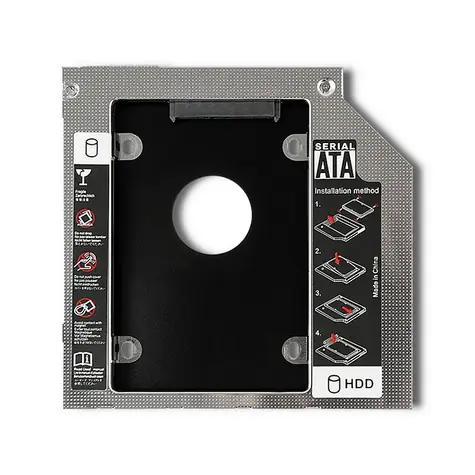 Qoltec HDD rámček pre notebooky 2.5" SATA čierna / 127 x 126 x 12 mm