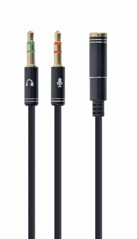 Gembird CCA-418M kábel 2x 3.5mm jack (M) na 3.5mm jack (4pin F) / 0.2m